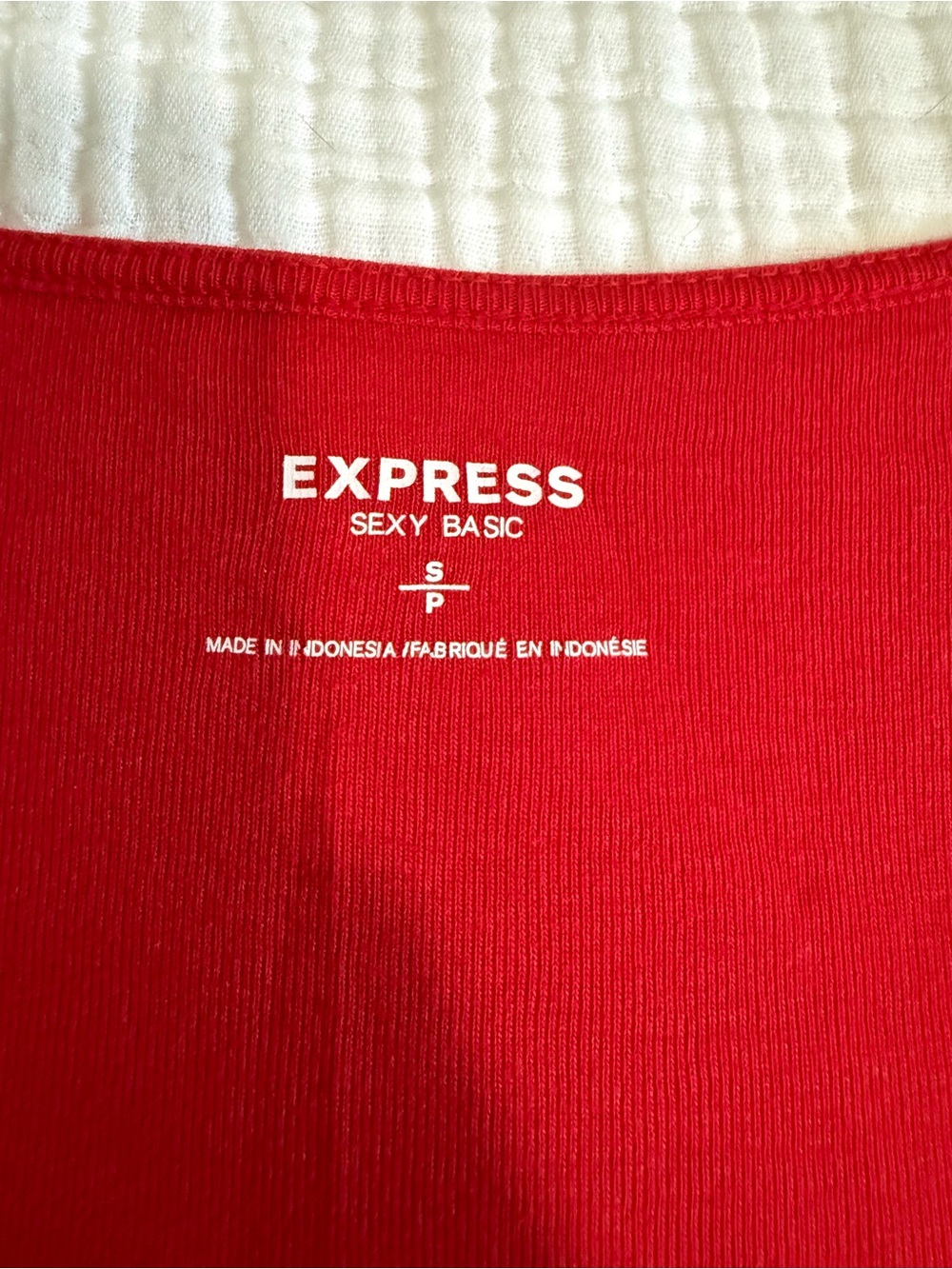 Express Red Draped Cowl Neck Cap-Sleeve Top - Picture 2 of 3